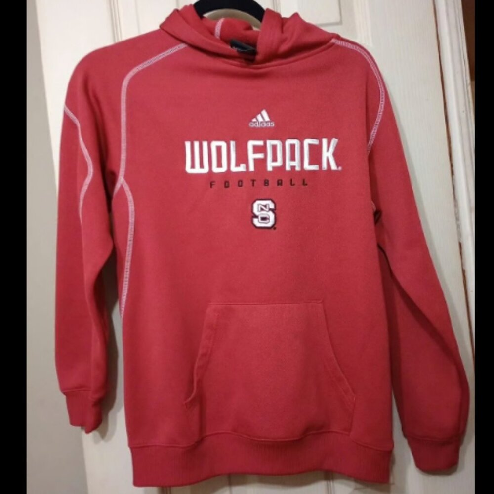 Adidas North Carolina Wolfpack Football Hoodie Sweatshirt Youth Large (14/16